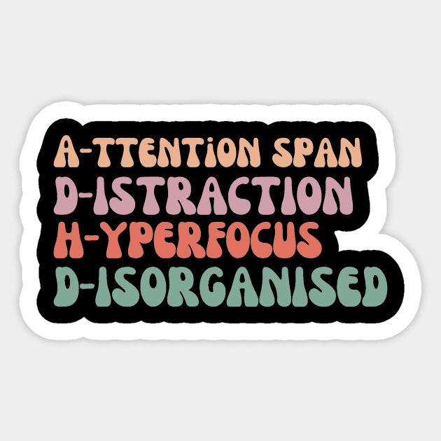 Funny ADHD Design Sticker by JDJ Designs